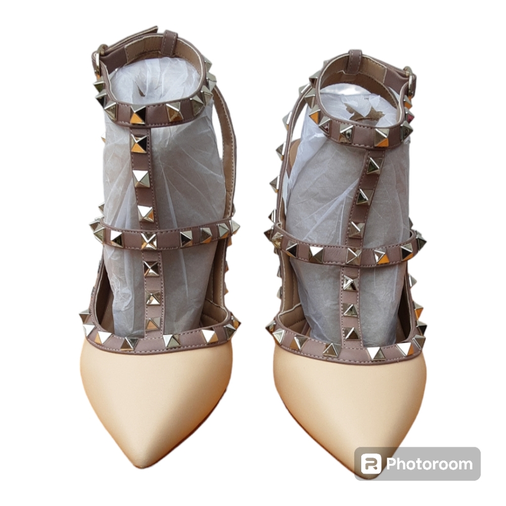 Valentino Garavani Rockstud T strap cage heels